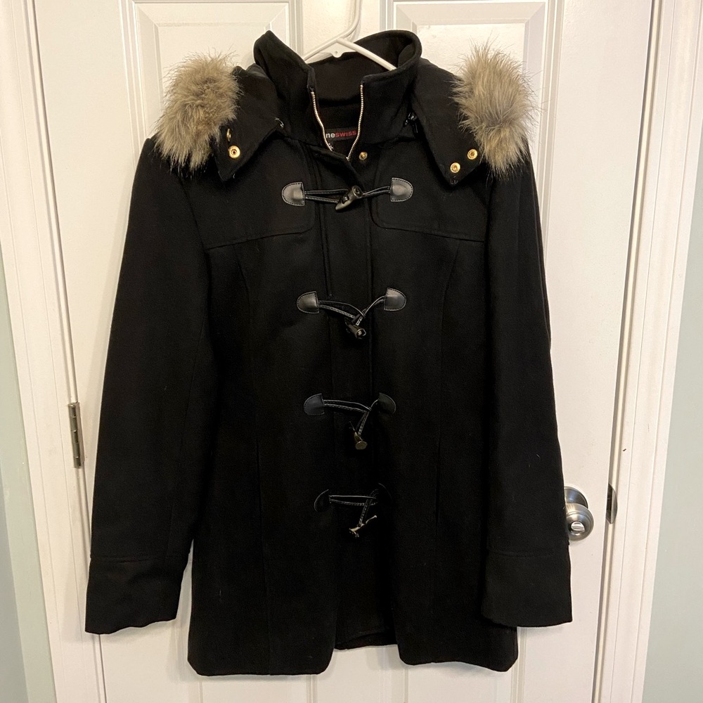 NEW Alpine Swiss Wool Blend Duffle Coat